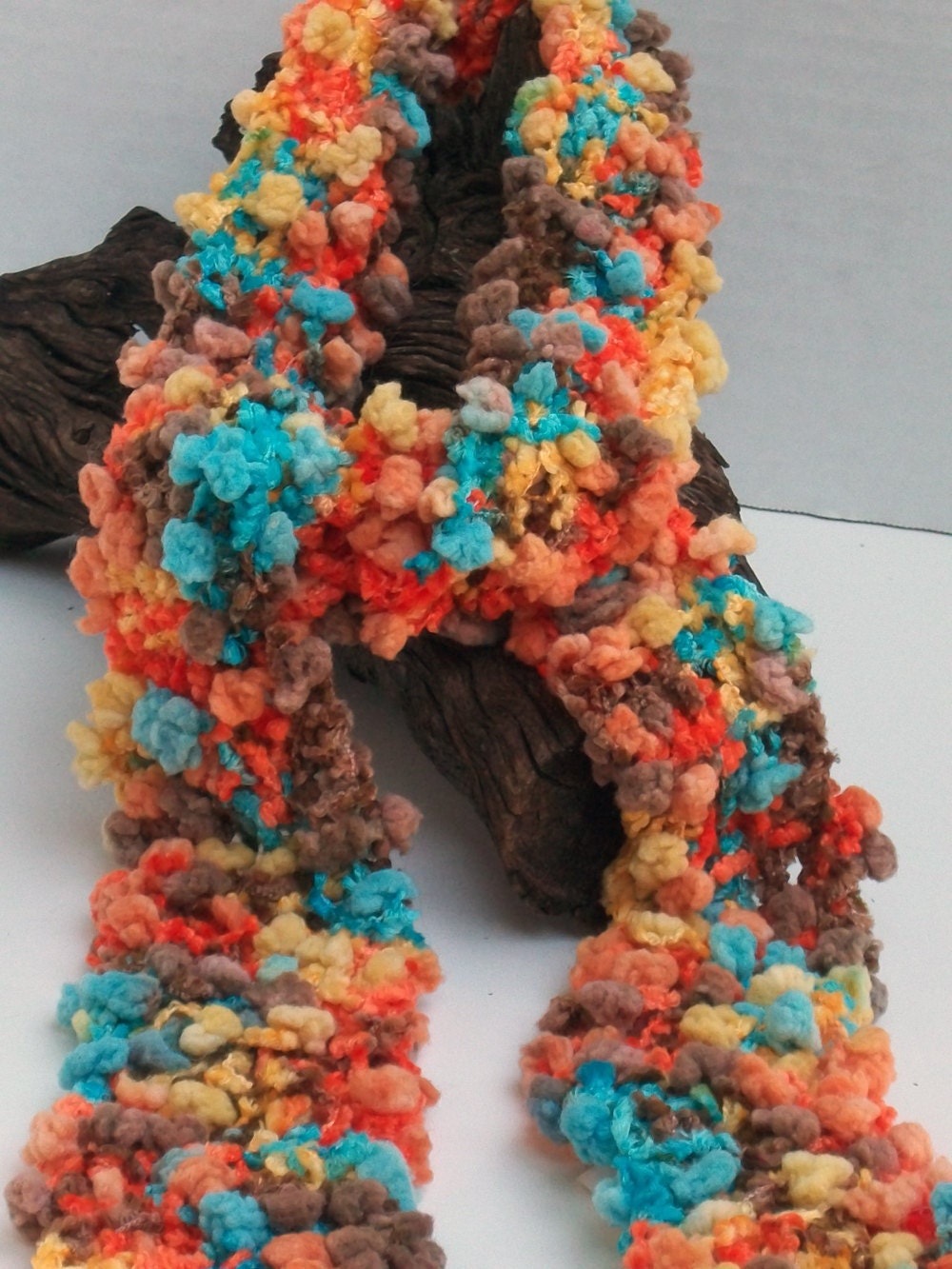 Fall Multi Color Hand Knitted Fashion Yarn Scarves