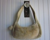 Handmade Leather Mink Purse Upcycled Handbag