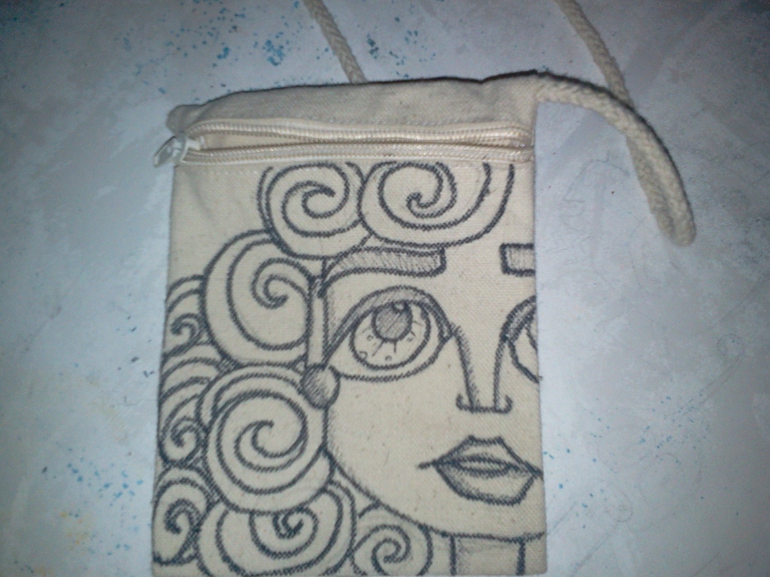 Small purse with original hand drawn art