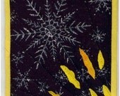 Textile Art Mini Quilt Let it Snow 4 X 6 inch post card sized art