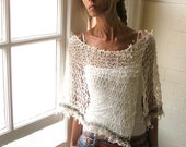 Ivory white linen poncho 2 left in this shade