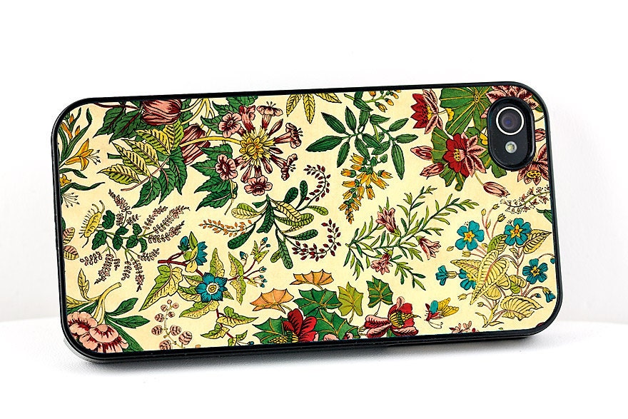 Artistic iPhone 4 Case, Victorian Flower Garden Design, iPhone 4S