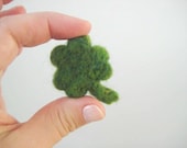 Needle Felted Shamrock - St. Patricks Day - Good Luck Charm - 100% Natural Wool - Rustic - Natural