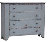 PRIMITIVE PAINTED COUNTRY CHEST OF DRAWERS DRESSER BUREAU REPRODUCTION STYLE FURNITURE