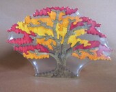 Beautiful Natural Autumn Shade Tree Puzzle Toy  Hand Cut  with Scroll Saw