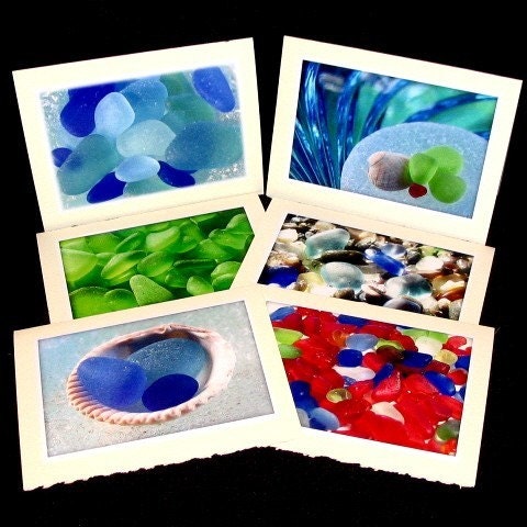 Sea Glass Photo Cards. Blank Cards. Greeting Cards. beach glass photo cards