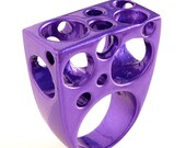 Aluminum Ring Purple Coated Ooak "Bubbles"