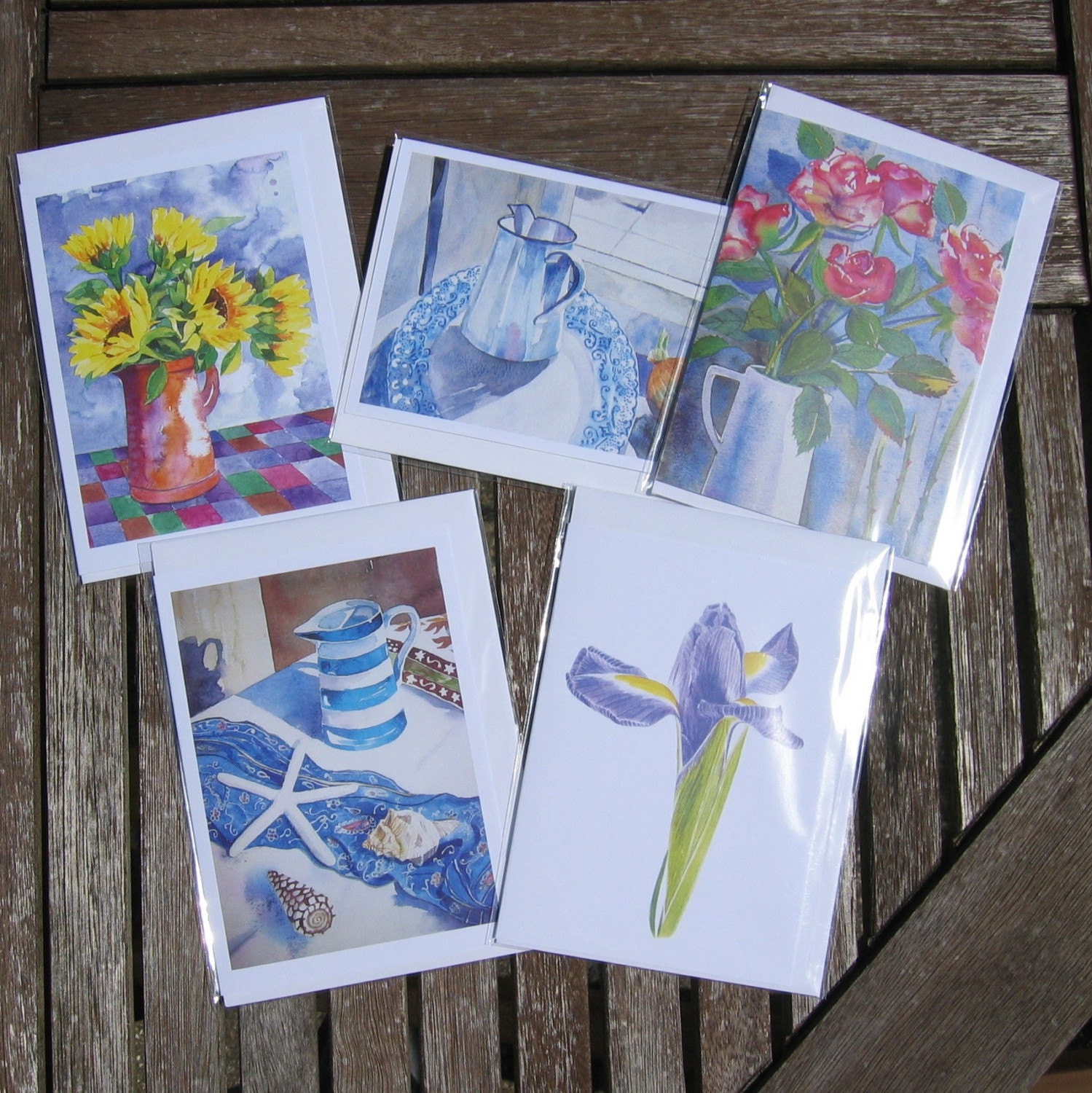 5 Greetings Cards from my Original Watercolours and/or Digital Artwork
