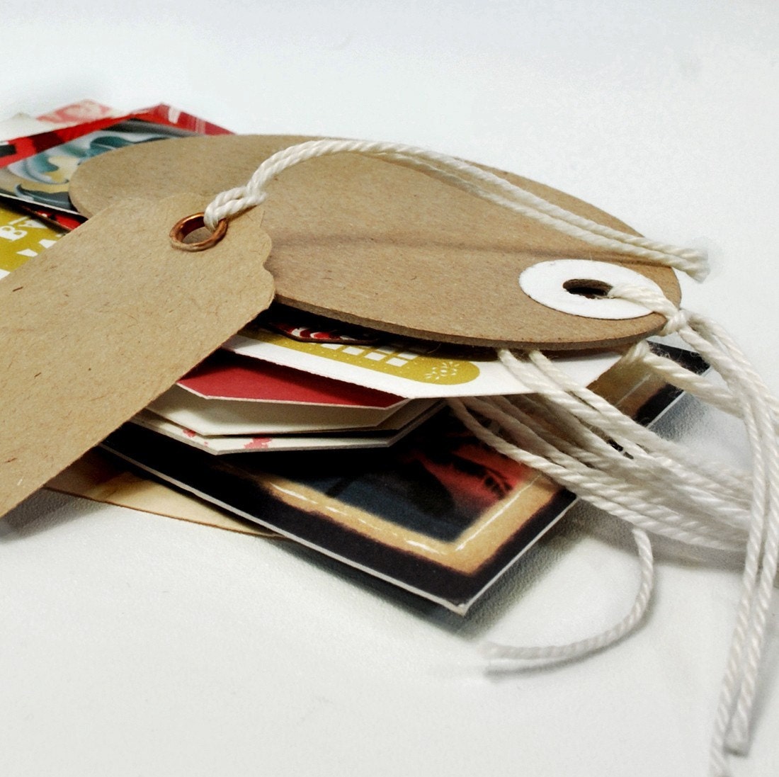 Gift Tags from Upcycled Chip Board and Recycled Card Stocks
