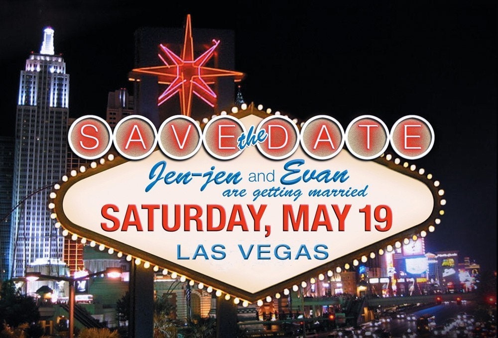 Las Vegas Save the Date Postcards - Set of 100