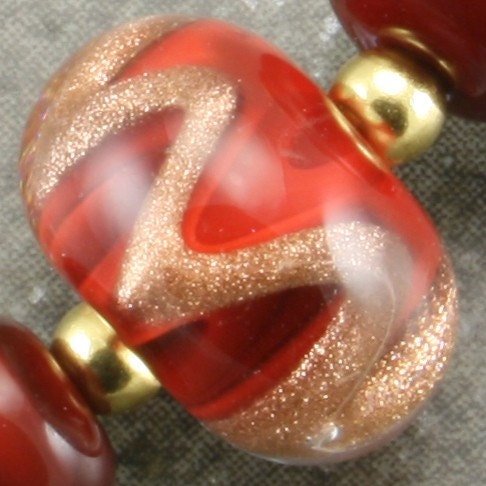 goldstone wave lampwork glass bead set