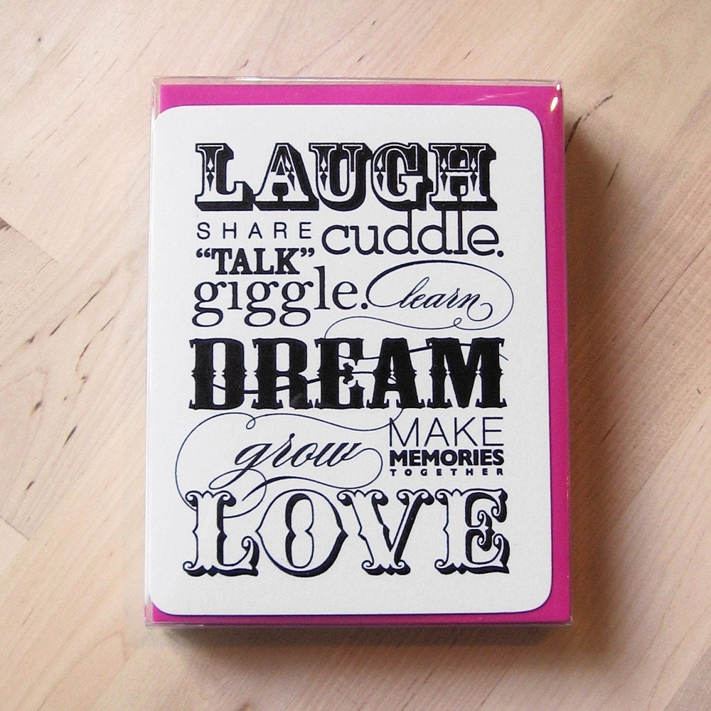 Laugh Dream Love Notes w/ your choice of envelopes