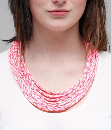 Hot Pink Maze Fabric Necklace