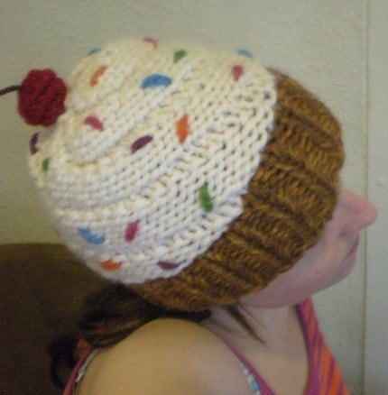 Custom Knitted Cupcake Hat