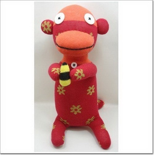 Handmade Sock Monkey Stuffed Animal Doll Baby Toys