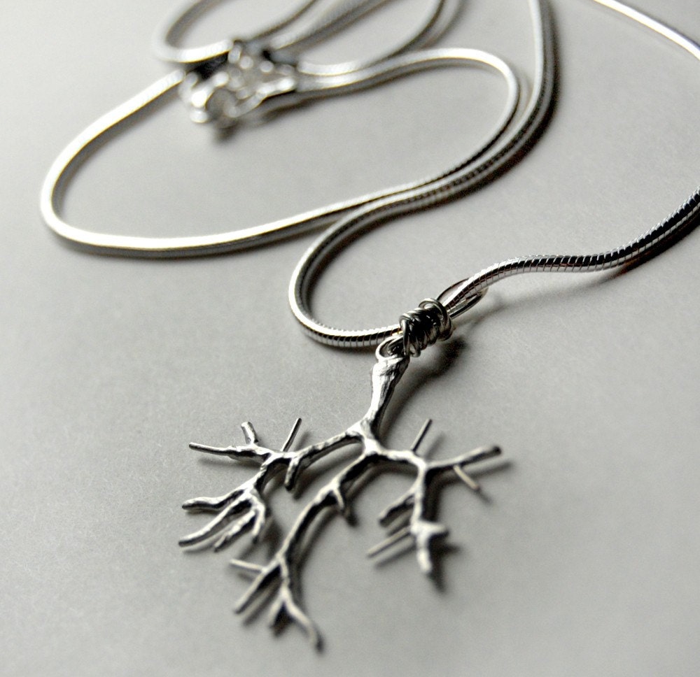 little silver antlers- hangs on 18 inch silver plated chain