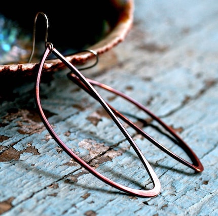 copper WING earrings