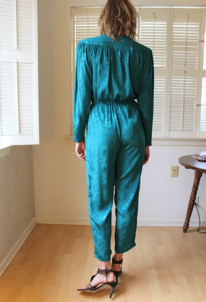 1980s Teal Dynasty Jumpsuit