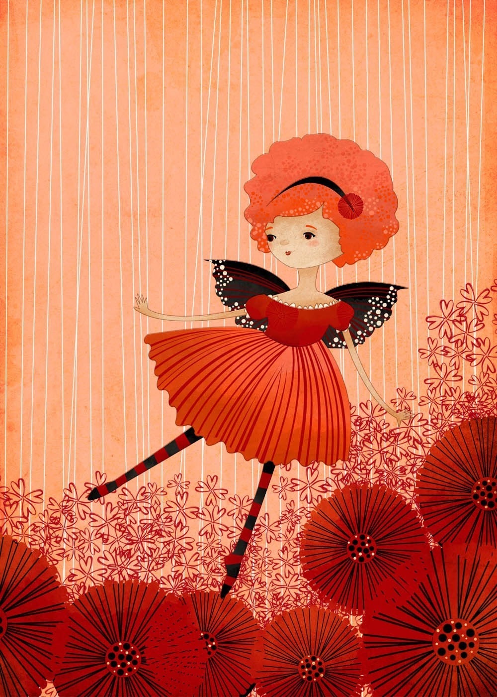Poppy Garden Fairy Art Print