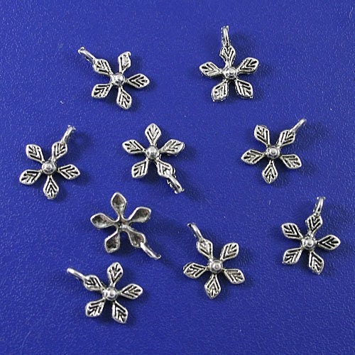 200pcs Tibetan silver crafted five leaf flower h0080
