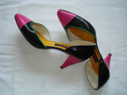 1980s colorblock heels