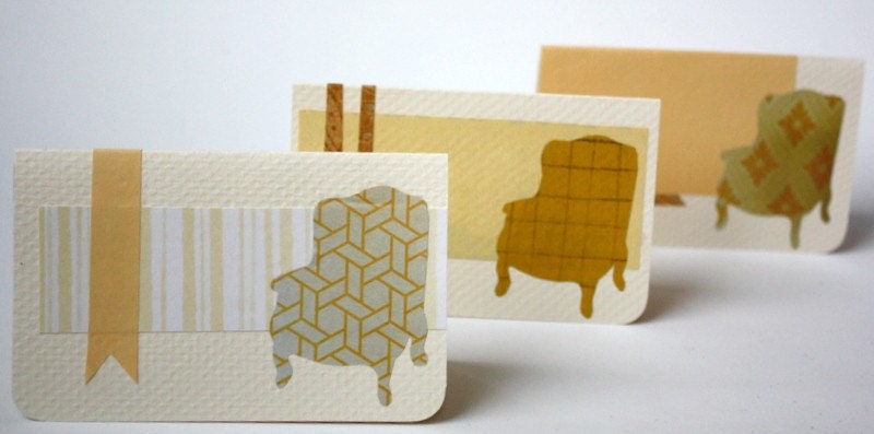 Designer chair notecards - set of 6 cards with envelopes