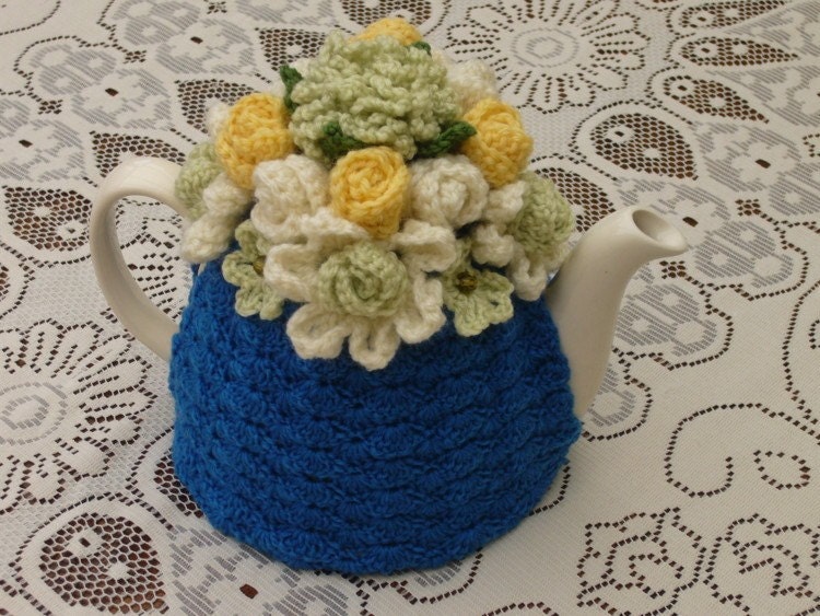 Crochet Tea Cosy/Cosie/Cozy Blue Made to order)