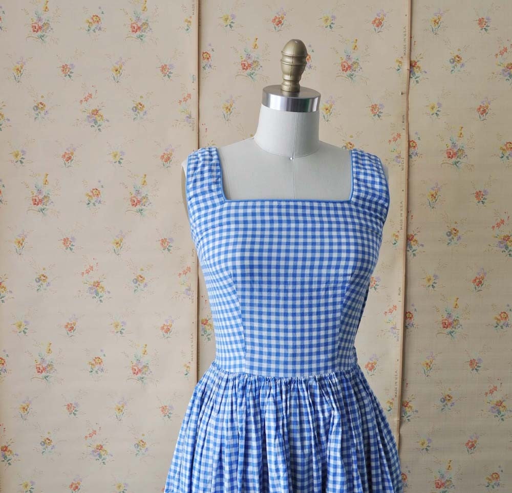White Graduation Dress on Vintage 50s Blue Gingham Dress By Mariesvintage On Etsy   Stylehive