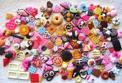 WHOLESALE Cute Japanese 200 Cabochons BIG Set Mix Sweets Only SPECIAL PACK B