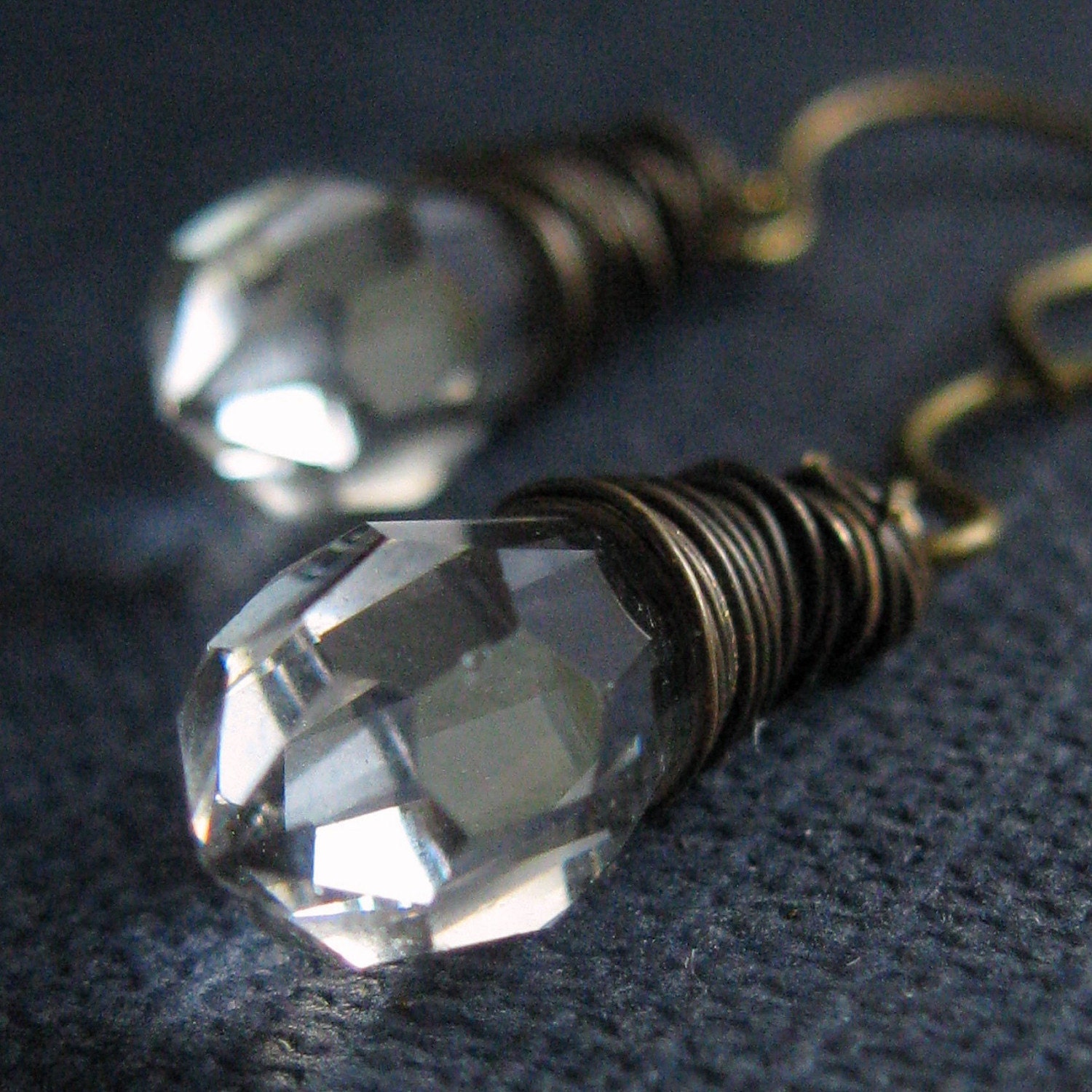 Jealous Girlfriend Earrings - Czech glass drops and brass