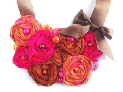 Pink and Brown Statement Necklace