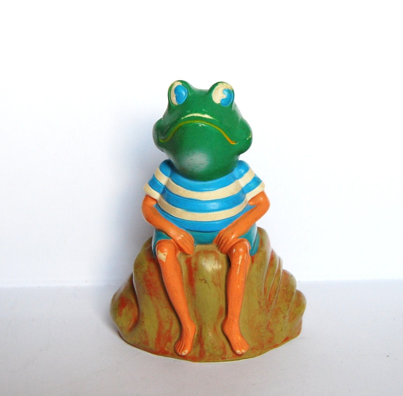 Vintage money box from Germany frog wearing nautical by spacejam 