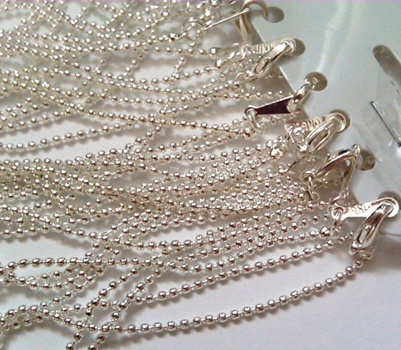12 silver   1.5mm ballchain 16 inch necklaces