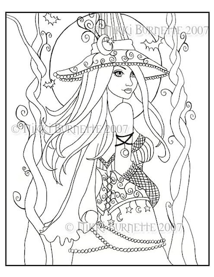 fairies gothic coloring pages - photo #9
