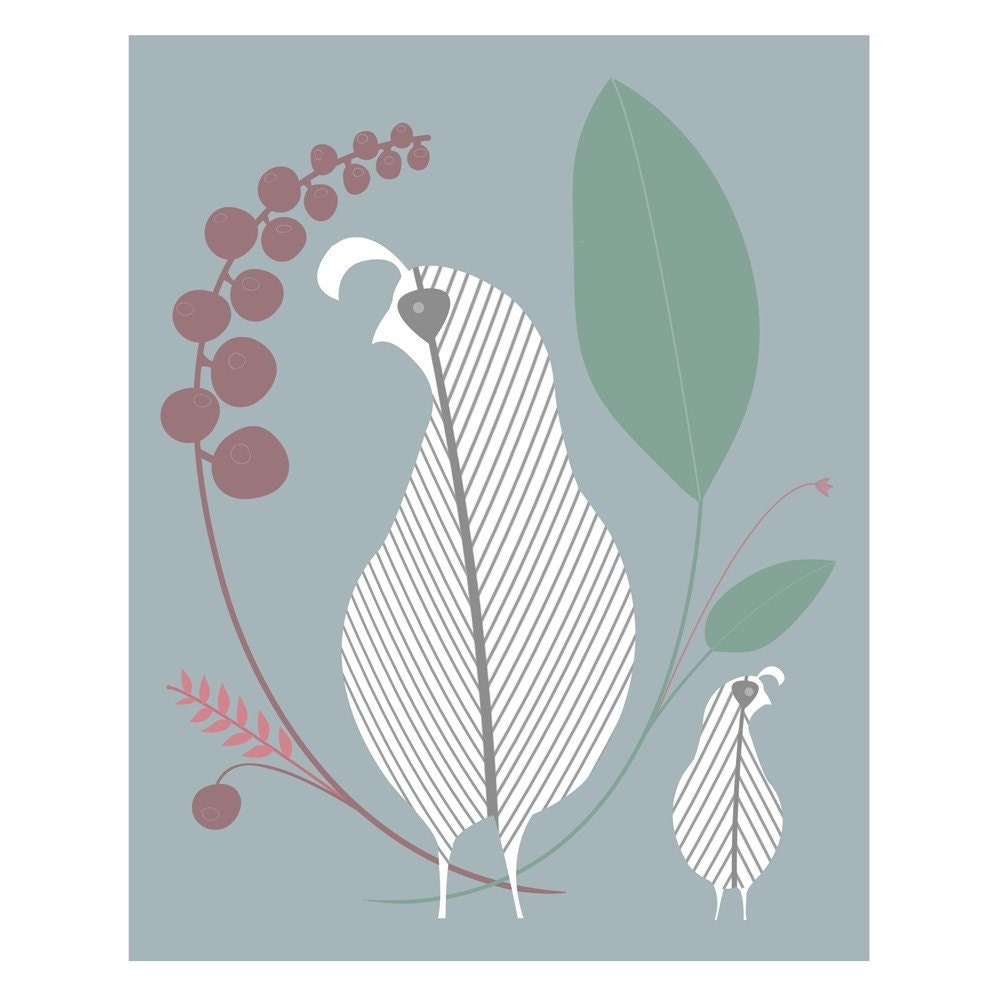 Birds of a Feather (New World Quail) - 8 x 10 Archival Giclee Print