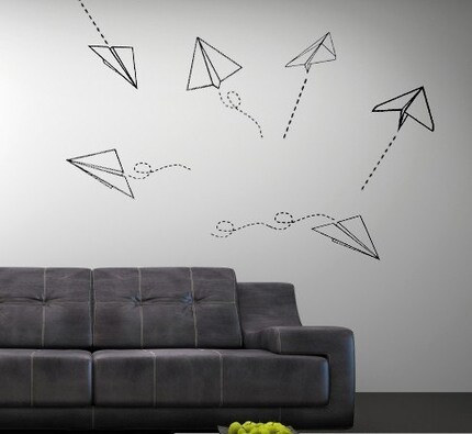 Vinyl Wall Art Decal Paper Airplanes
