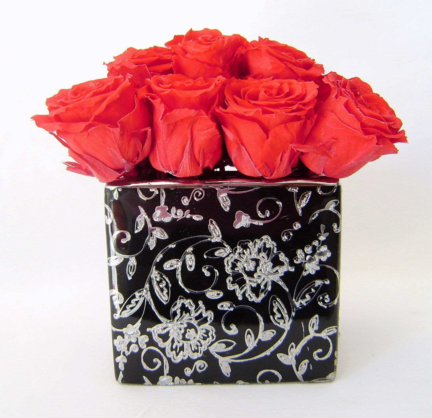 Preserved Red Roses Wedding Flowers by MelroseFields on Etsy