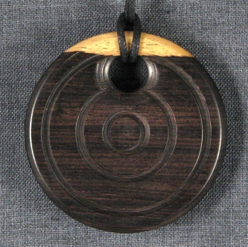 Wooden Pendant Necklace - African Blackwood