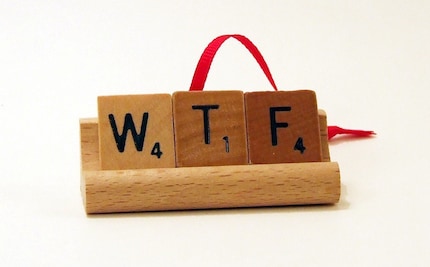 WTF Scrabble Tile Holiday Ornament