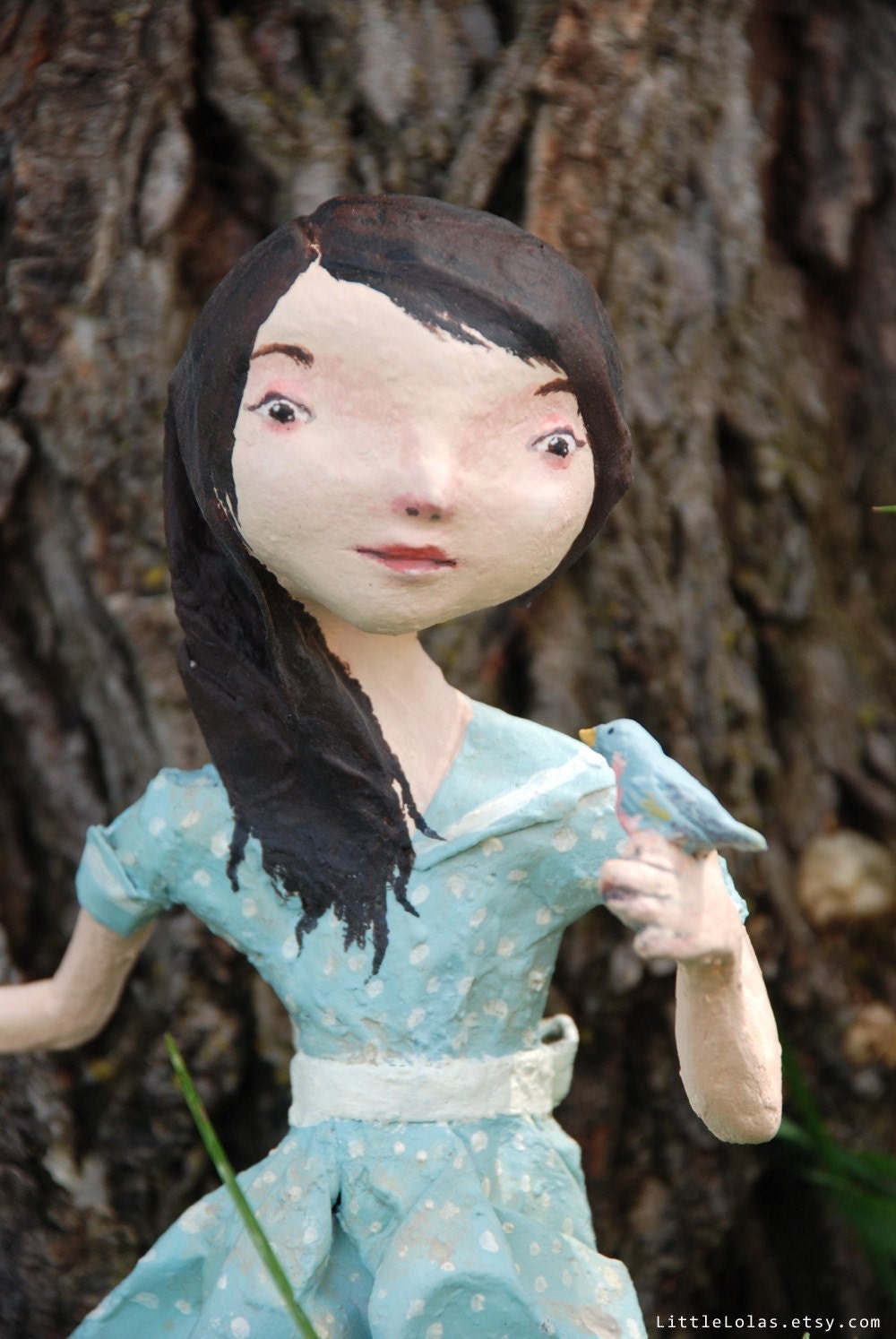 My Pet 
Bluebird paper mache doll