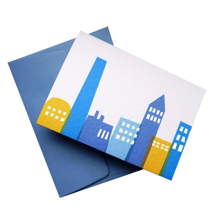 Set of Six 'Big City Nights' Personalised Moving Cards