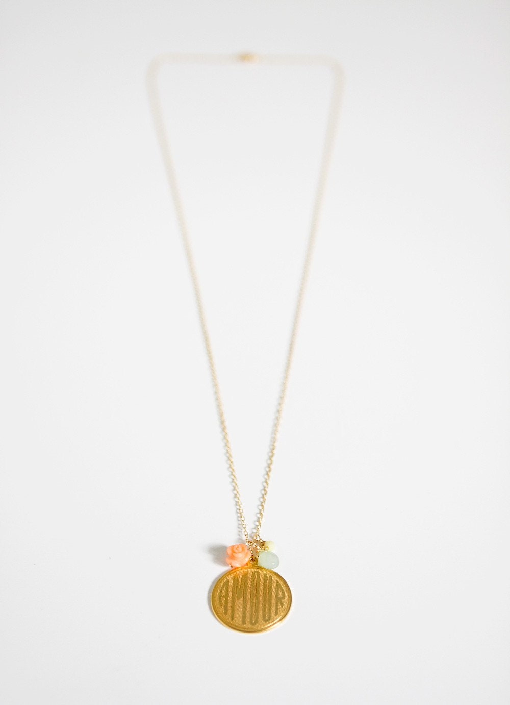large amour long gold necklace