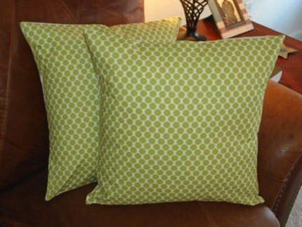 Throw Pillow removable cover 16x16 Set of 2 sewn with Amy Butler's Full Moon Lime