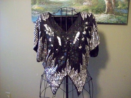 Sequined 70's Butterfly Top
