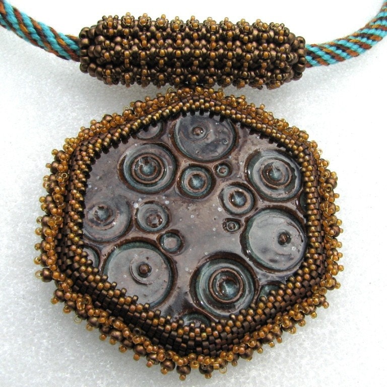 The Savannah  - A Necklace in Beads and Fiber (2503)
