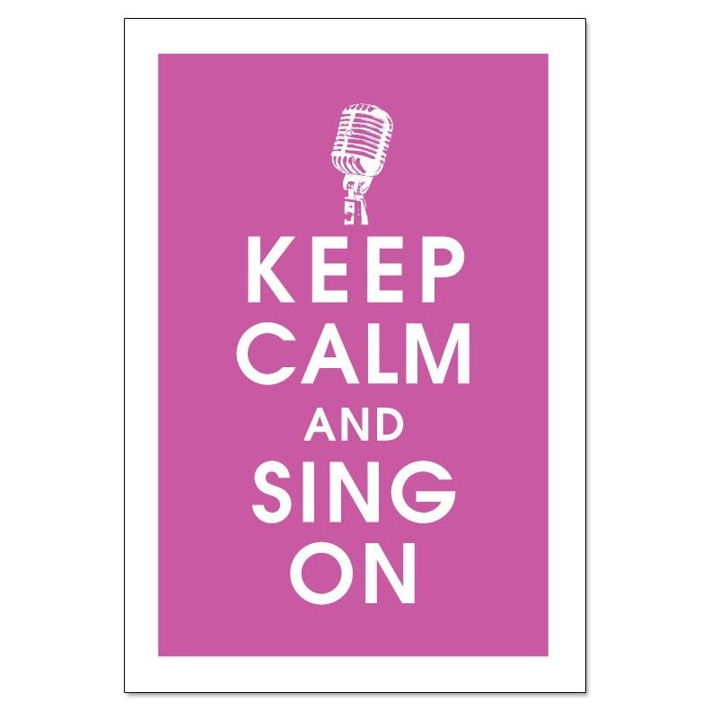 KEEP CALM AND SING ON,Vintage Microphone 13x19 Poster (Rasberry Rouge) Buy 3 and get 1 FREE
