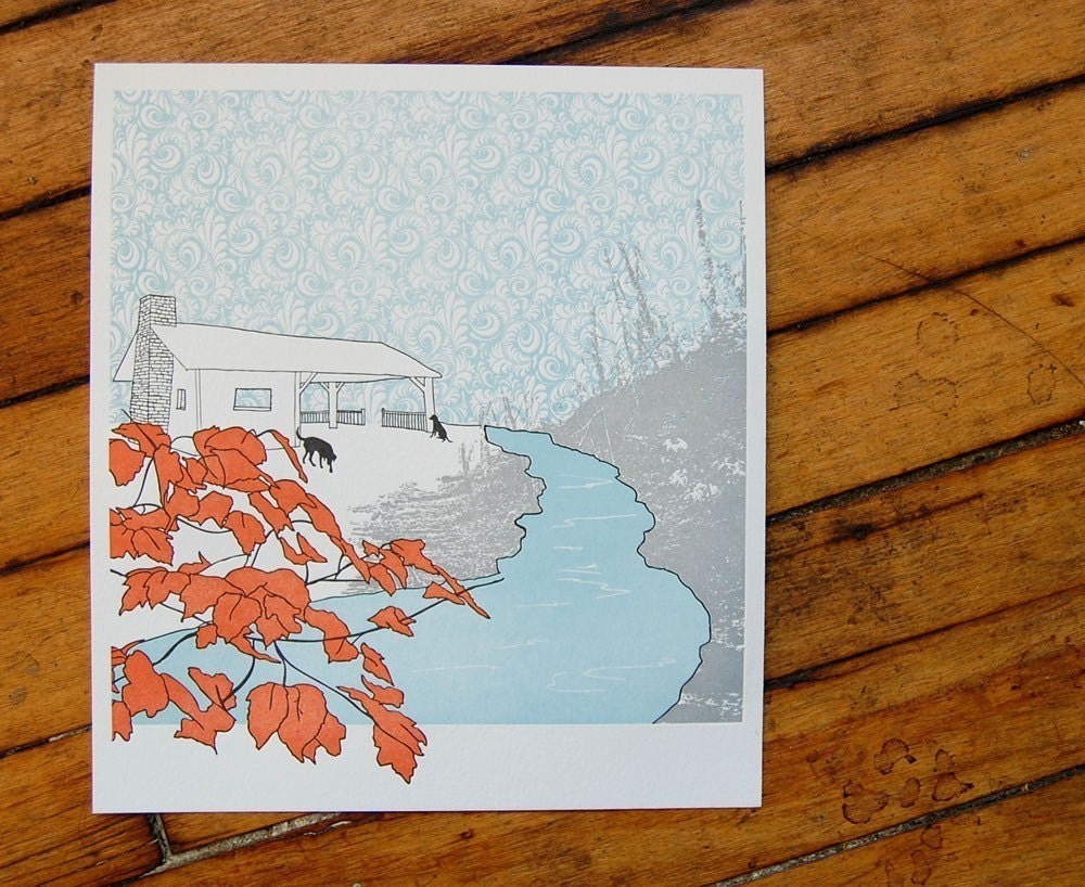 The leaves were falling, limited edition letterpress print