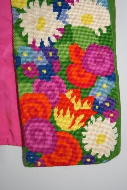 Vintage floral needlepoint vest