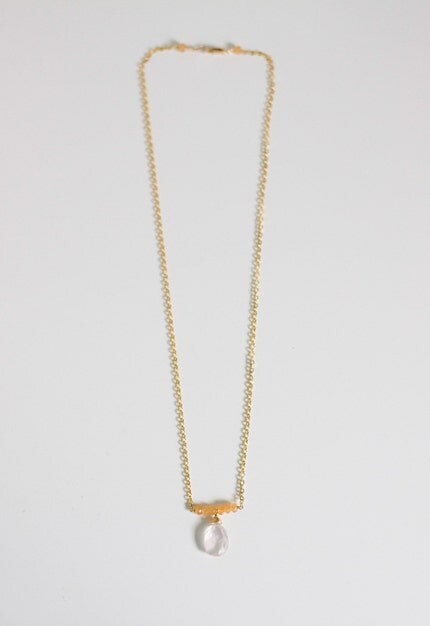 elisa necklace         .        14kt gold filled chain       .