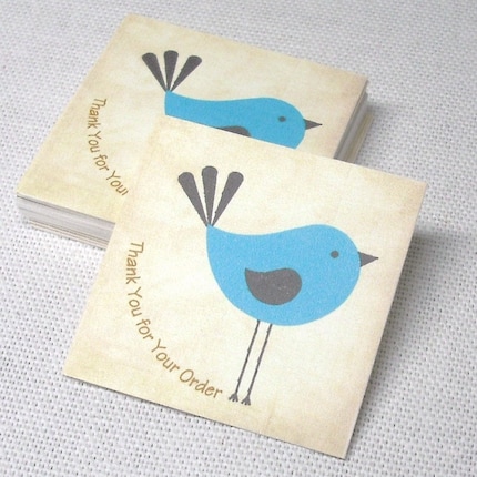 20 Thank You for Your Order Tags Blue Bird Petite